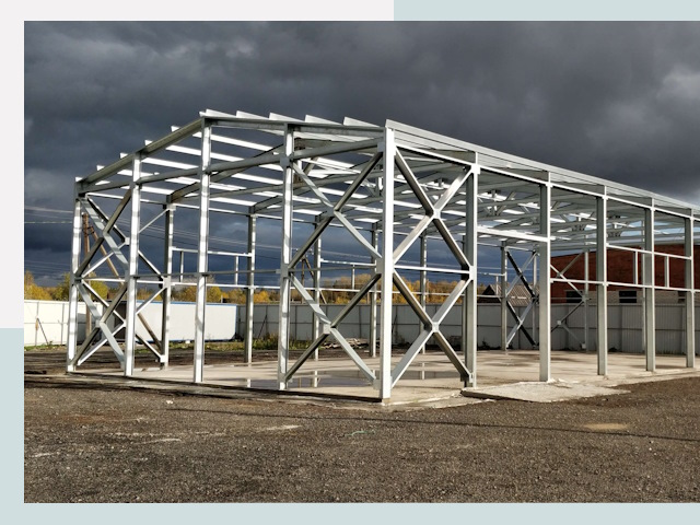 Двускатные ангары в Мценск от 608 руб. за квадрат